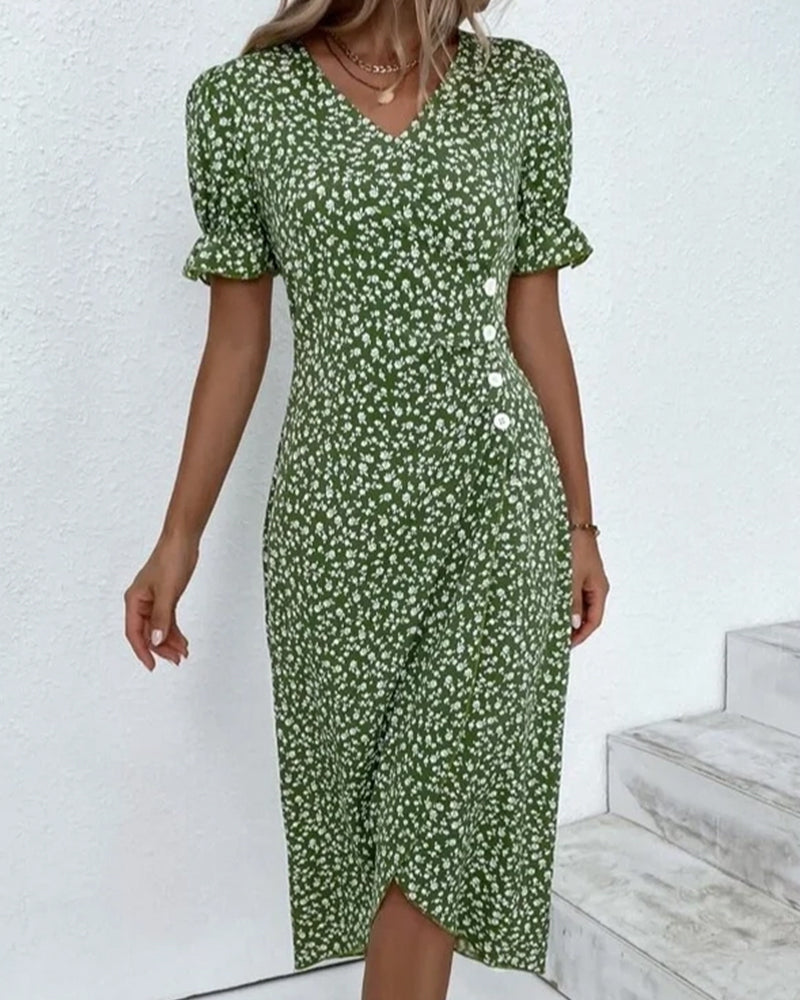 Giselle - Floral V-Neck Dress