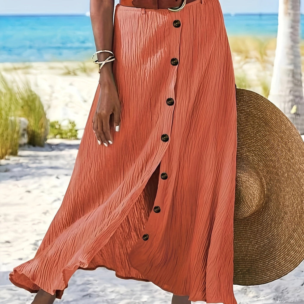 Long Semi-Sheer Skirt with Slit
