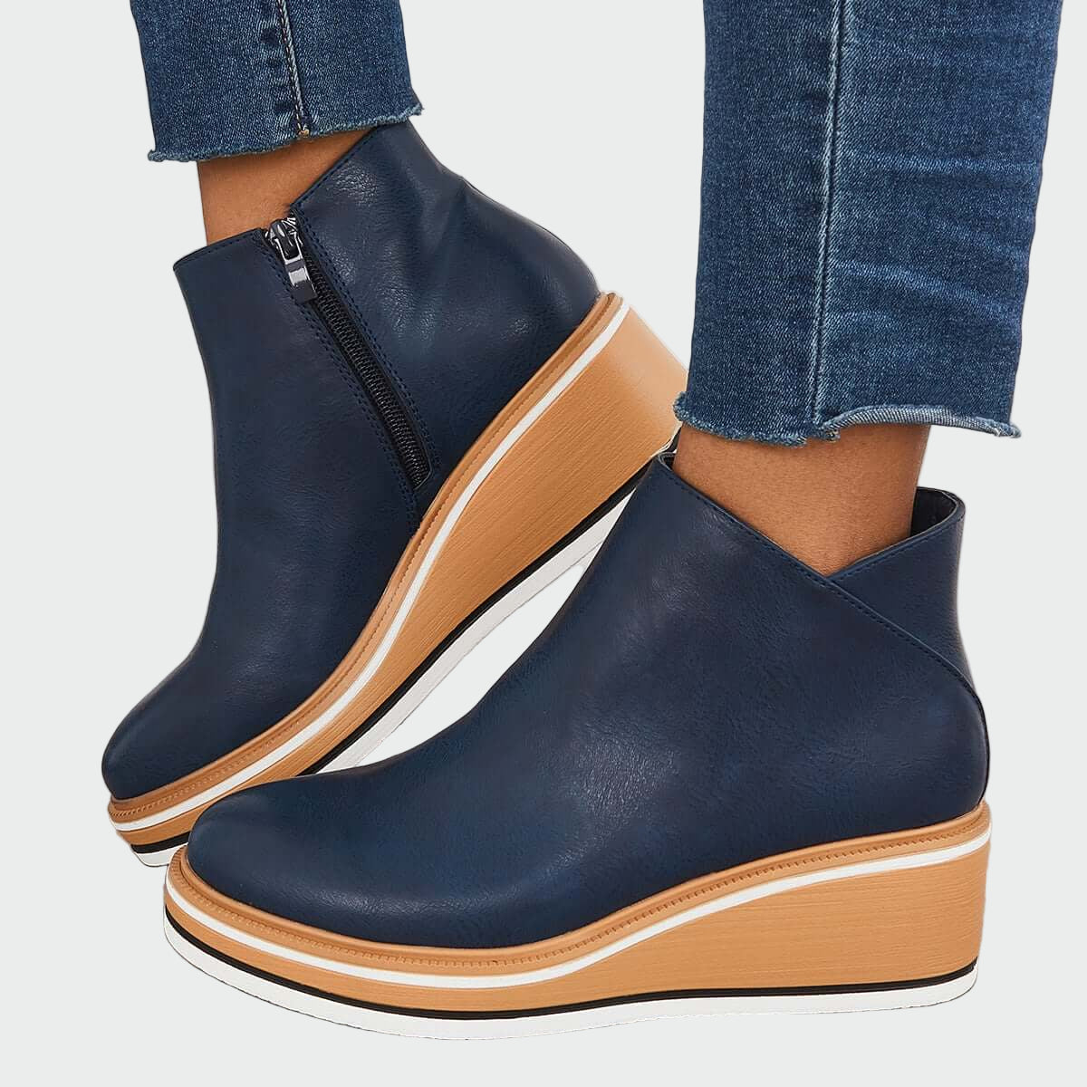 Leah - Orthopaedic Faux Leather Ankle Boots