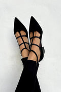 Amelia - Pointed Heels with Crossed Straps