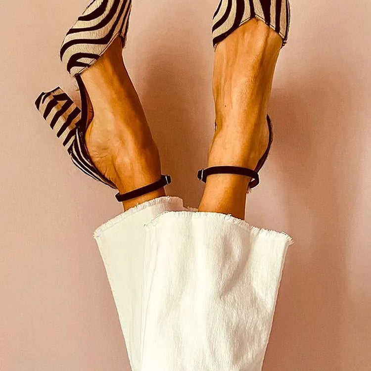 Alice | Pointed Toe Heels with Zebra Print