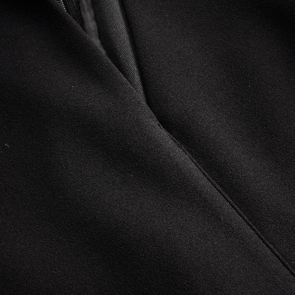 Marina | Refined black dress with belt and mandarin collar