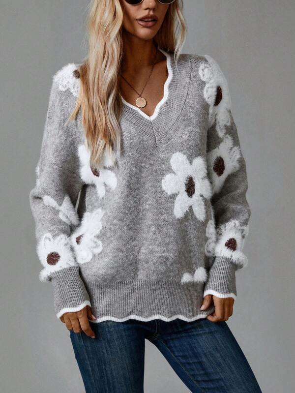 Taylah - Elegant Floral Sweater