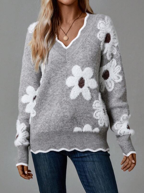 Taylah - Elegant Floral Sweater