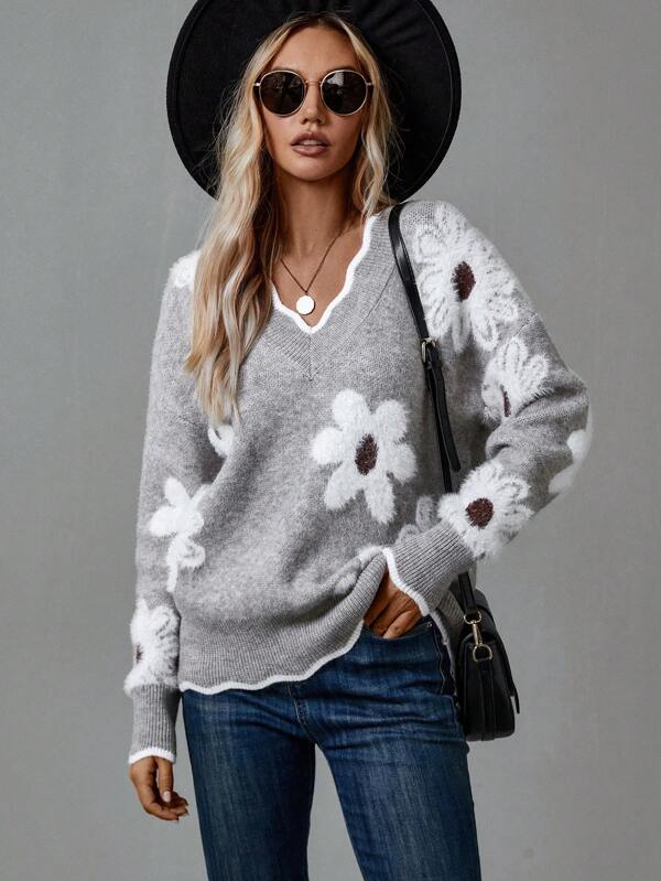 Taylah - Elegant Floral Sweater