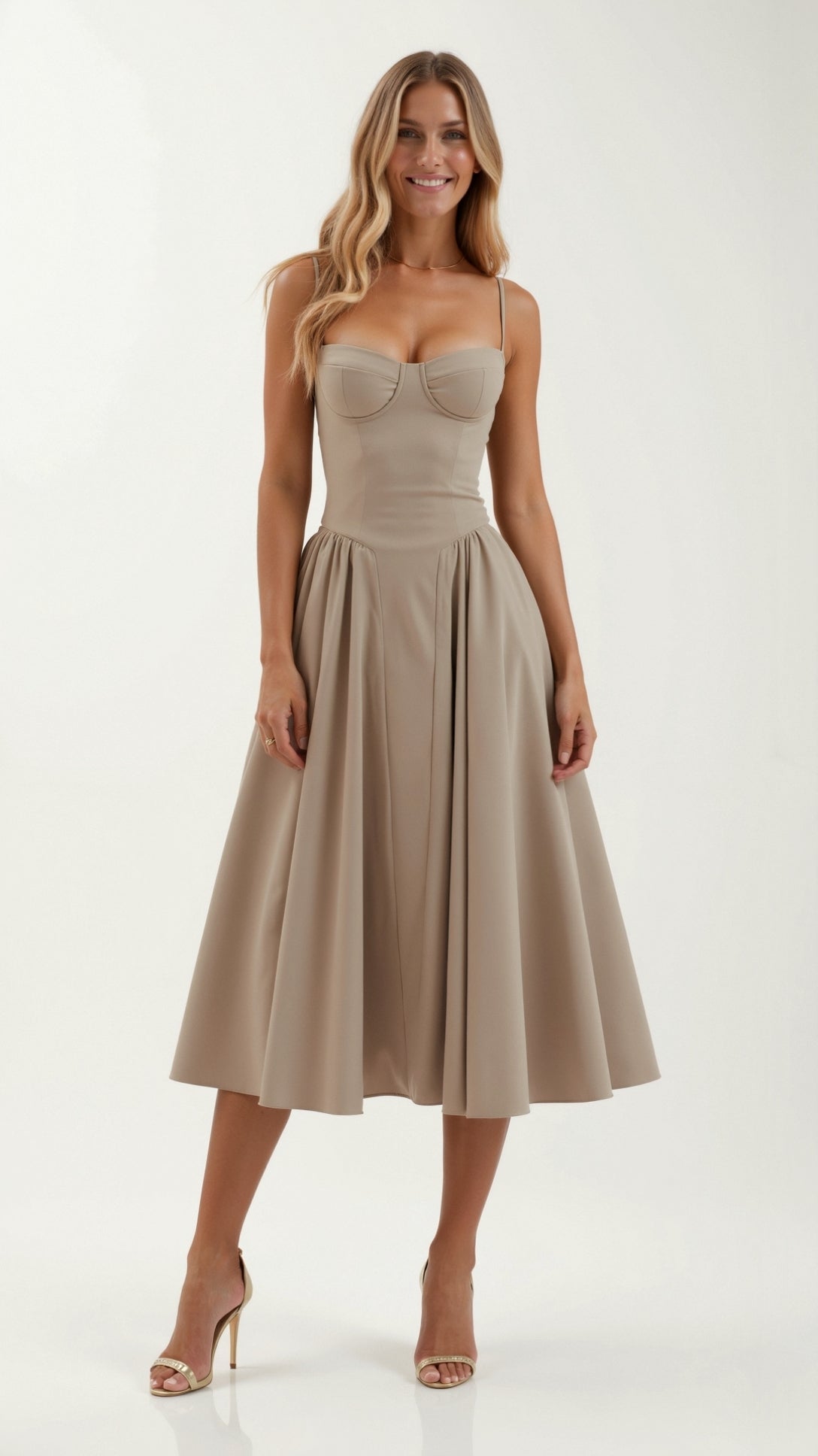 Kelsey - Structured Corset Midi Dress