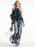 Elegant two-piece chiffon suit