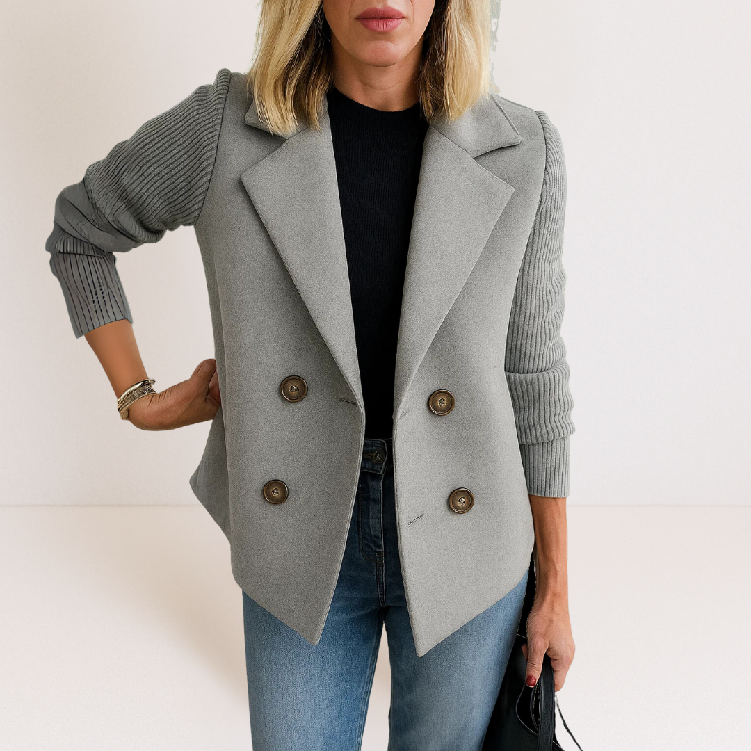 Priya - Elegant Knit Sleeve Coat