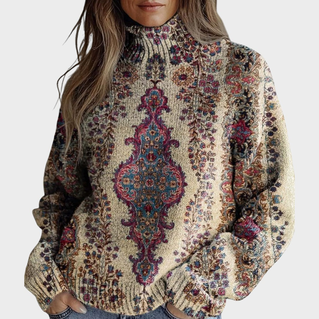 Steph - Artistic Knit Turtleneck Sweater