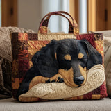 Tracey - Canvas Bag with Dachshund Pattern