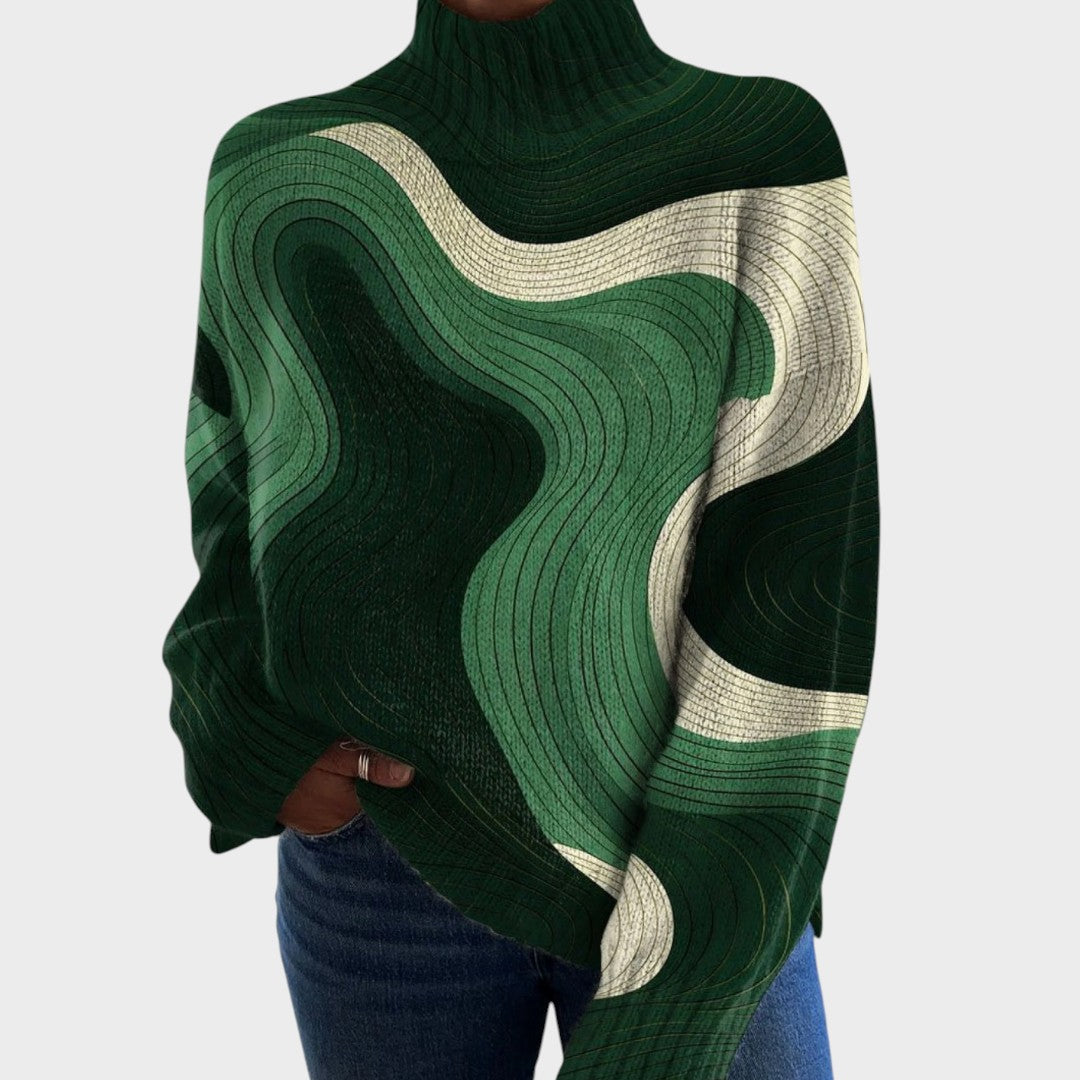Alicia - Artistic Knit Turtleneck Sweater