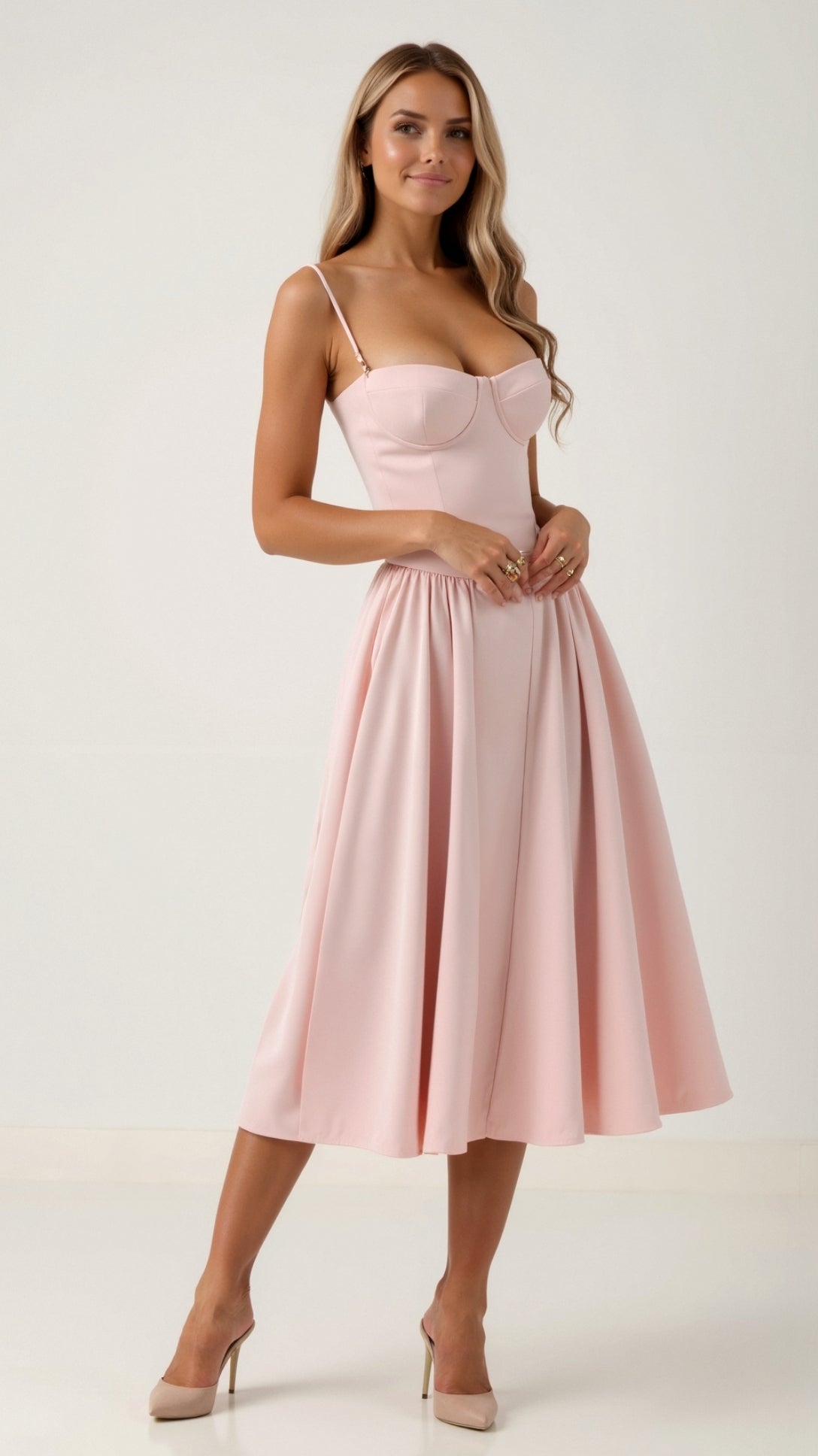 Kelsey - Structured Corset Midi Dress