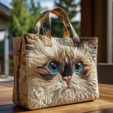Jodie - Padded Bag with White Cat Pattern