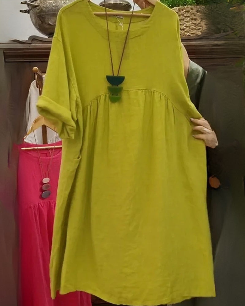 MANDIRA | Cotton and Linen Dress