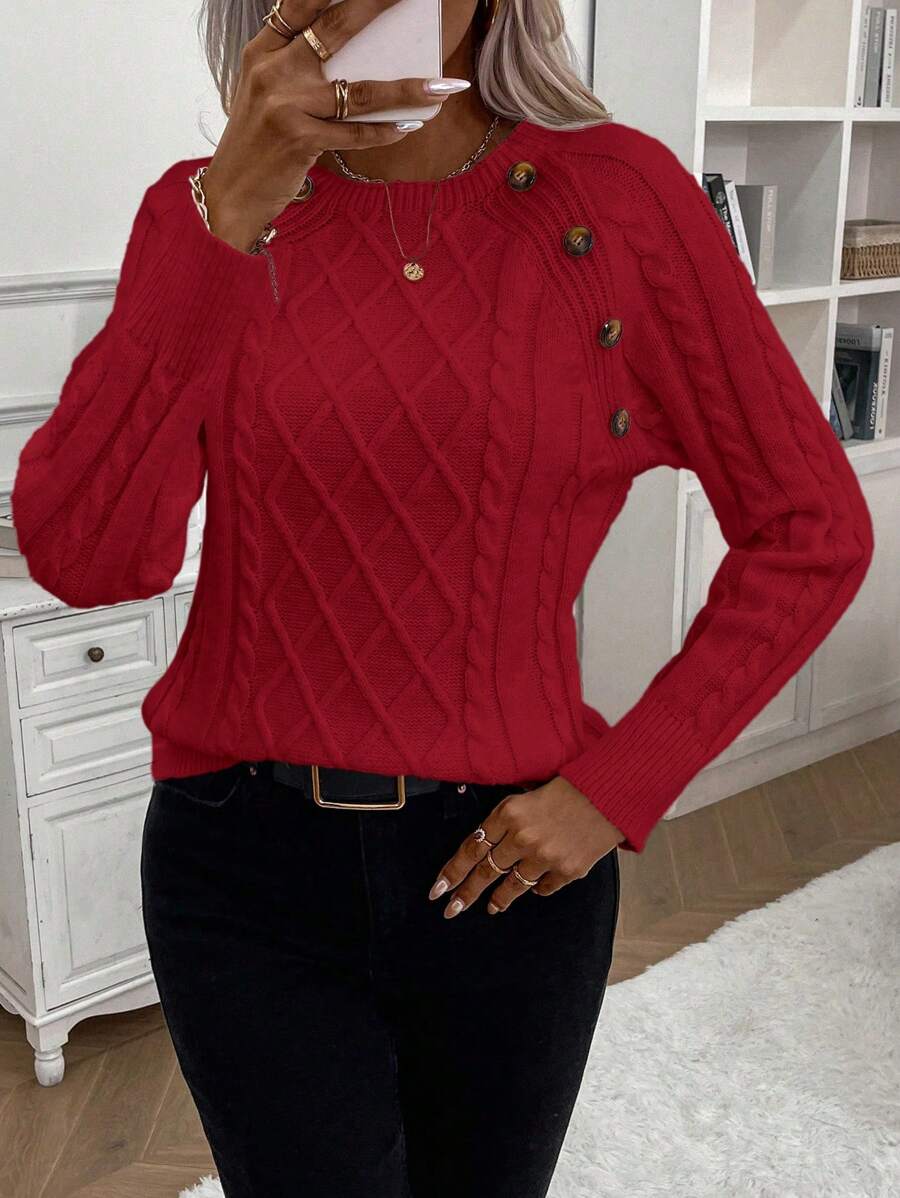 Poppy - Button Knit Sweater