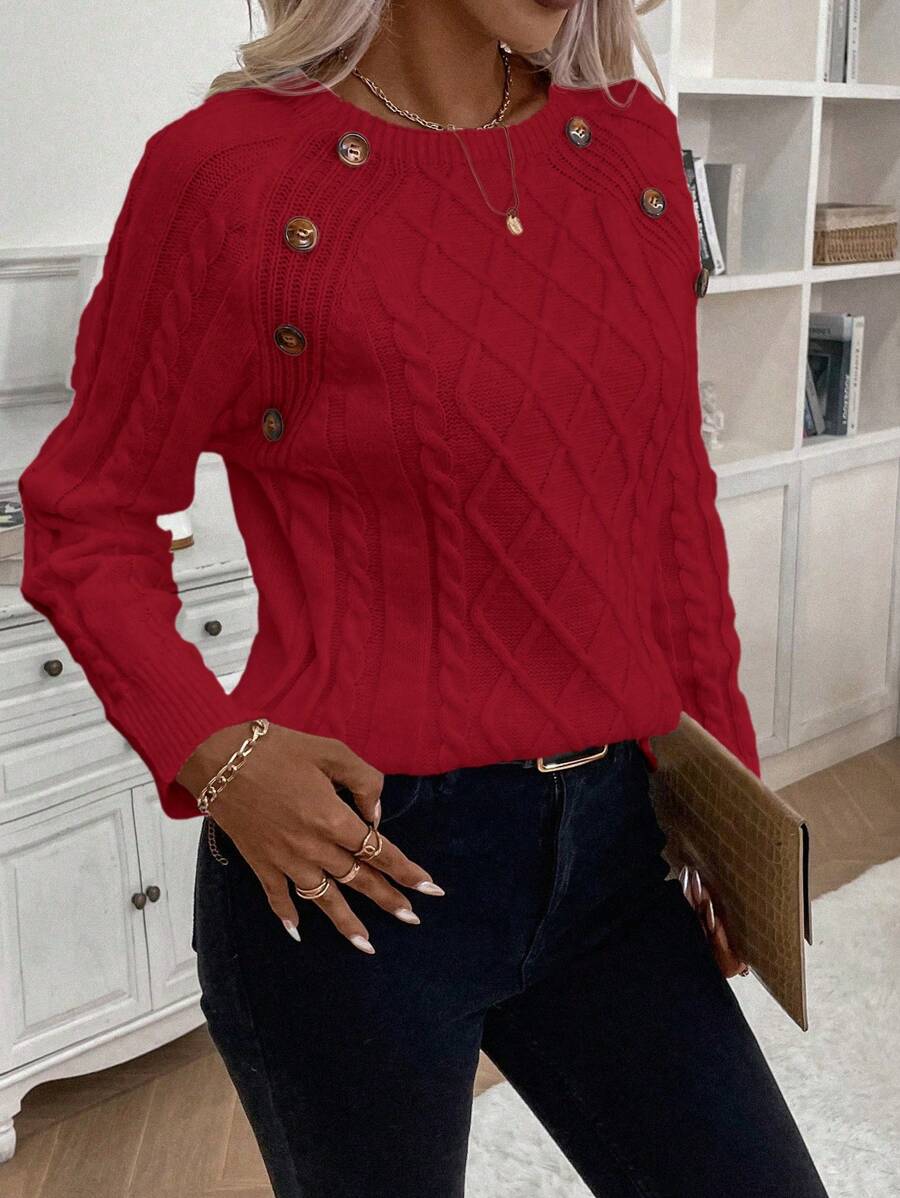 Poppy - Button Knit Sweater