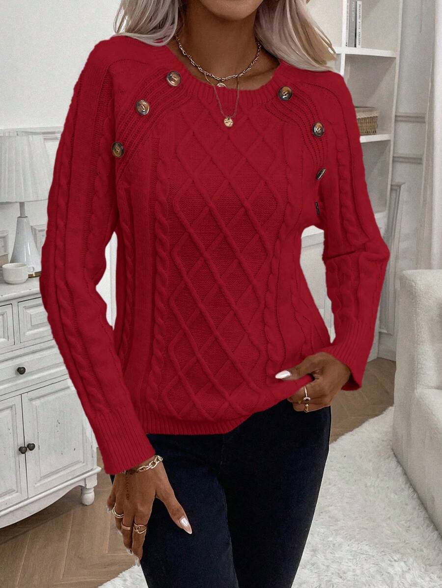 Poppy - Button Knit Sweater