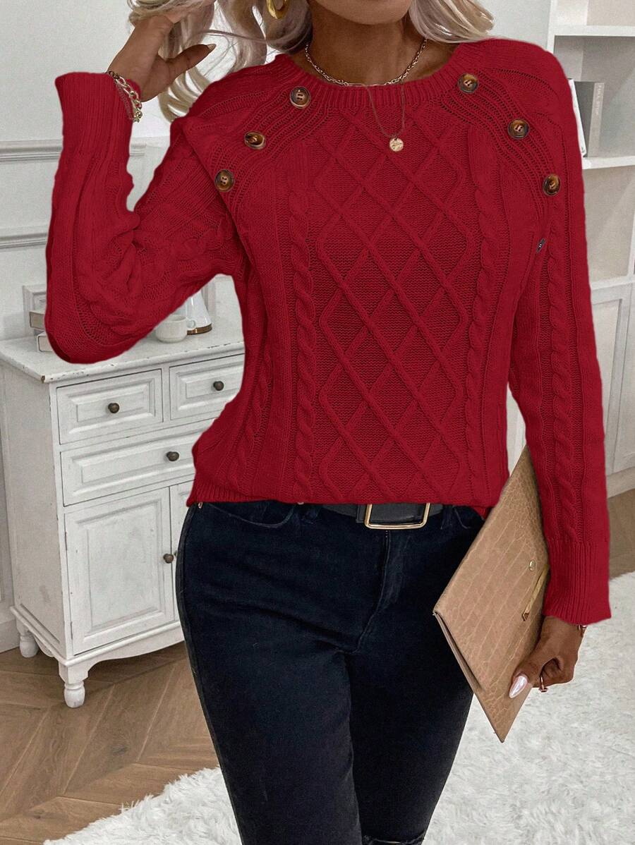Poppy - Button Knit Sweater