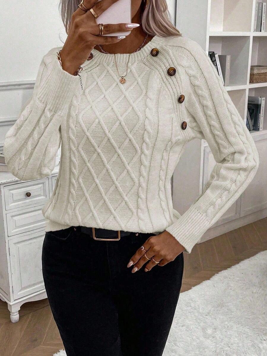 Poppy - Button Knit Sweater