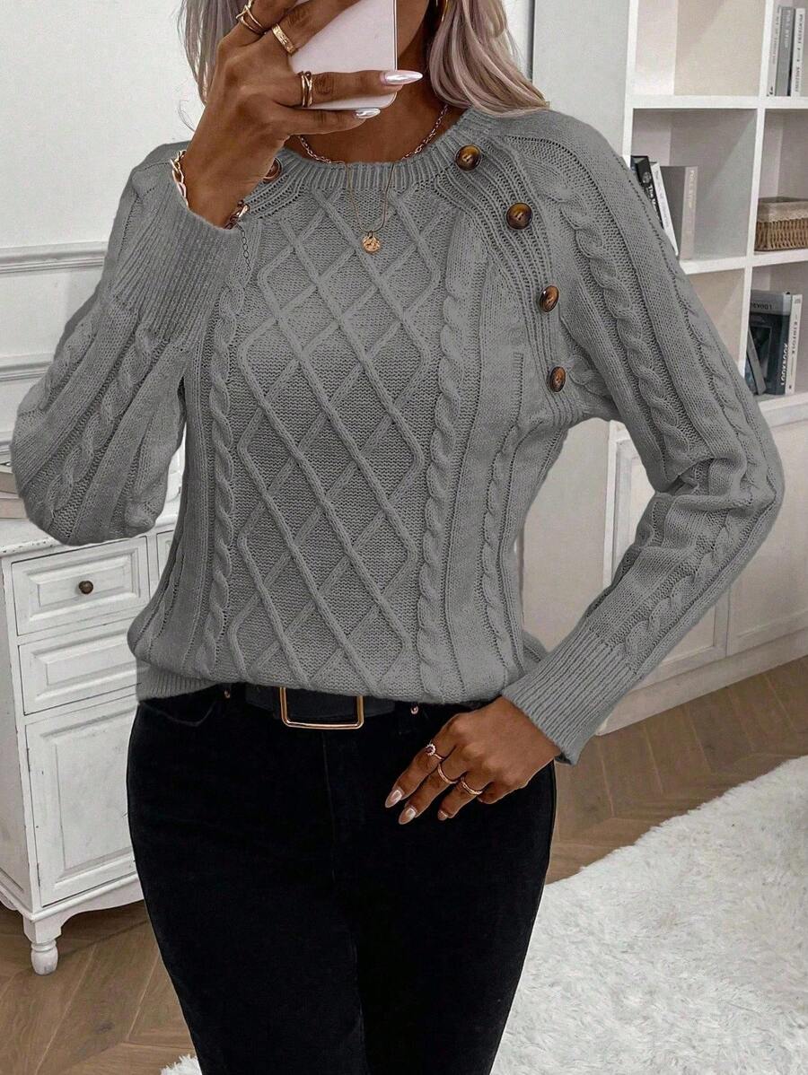 Poppy - Button Knit Sweater