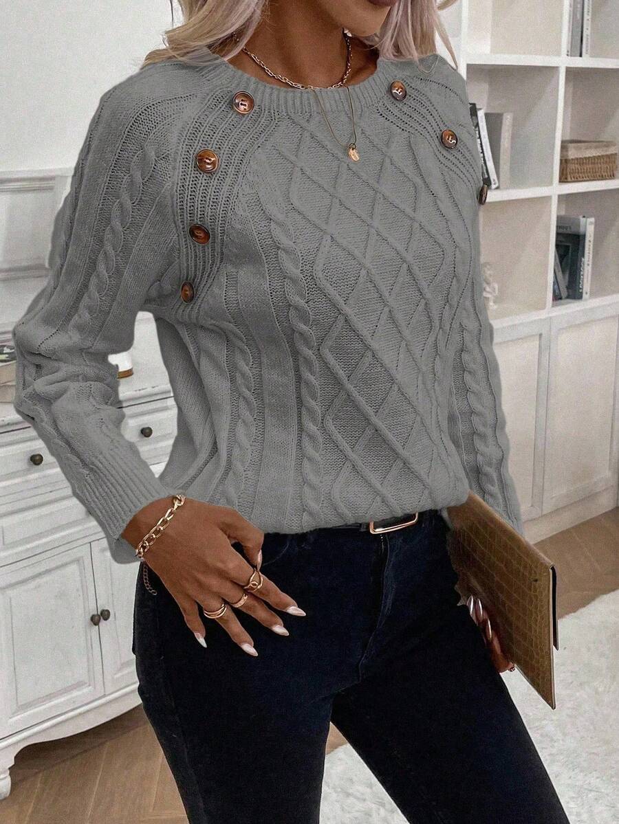 Poppy - Button Knit Sweater