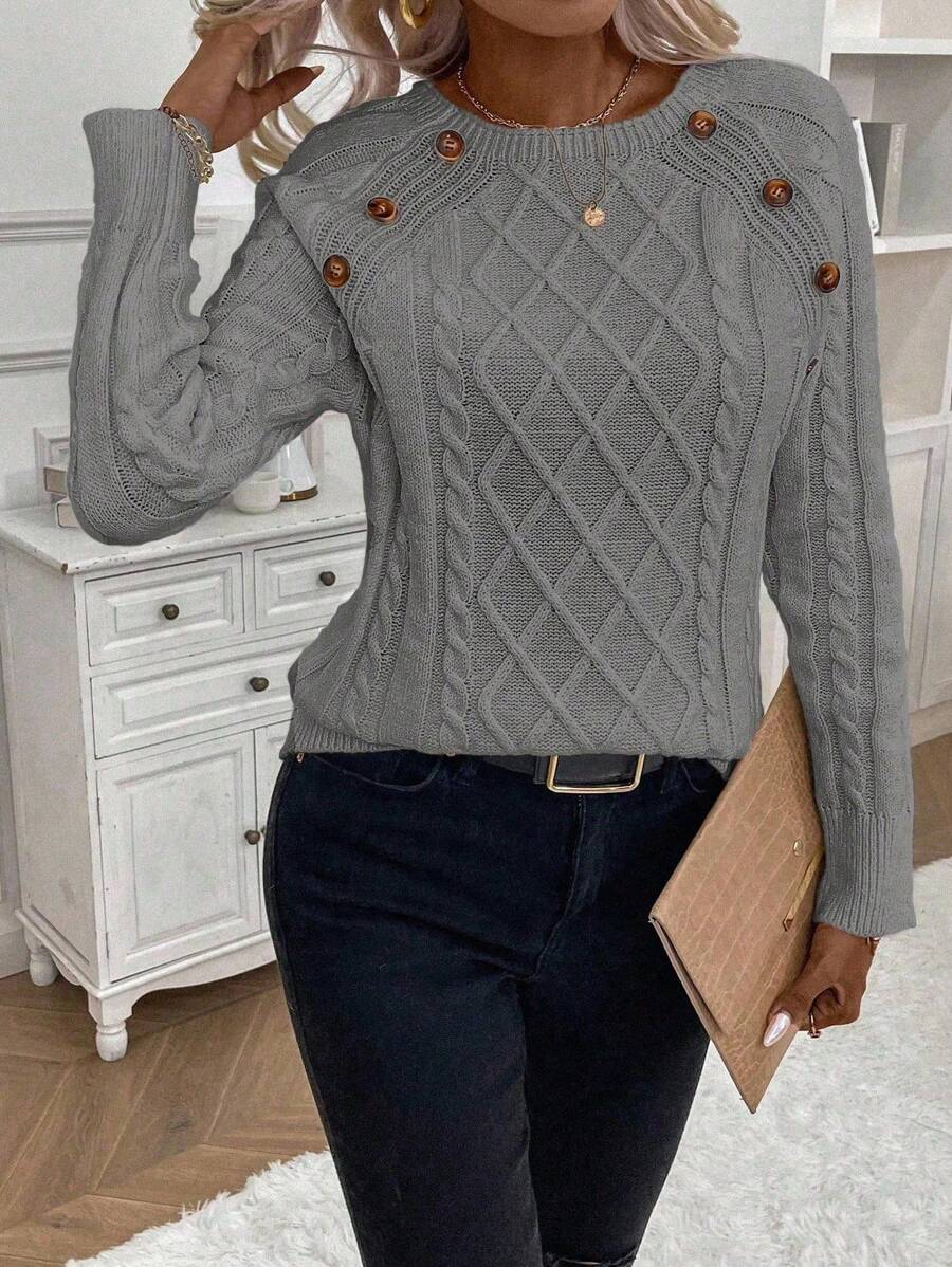 Poppy - Button Knit Sweater