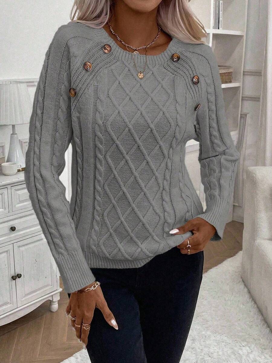 Poppy - Button Knit Sweater