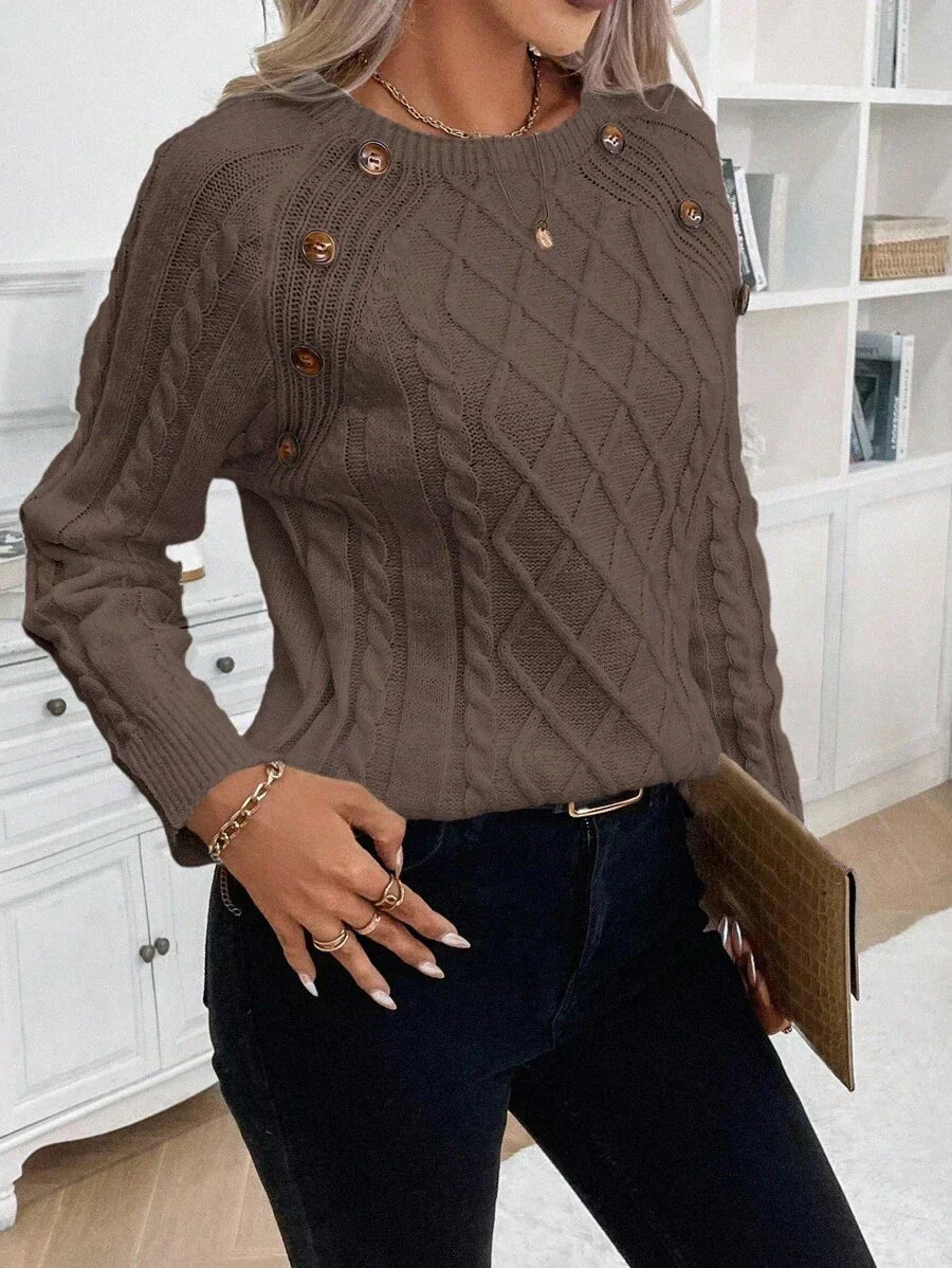Poppy - Button Knit Sweater