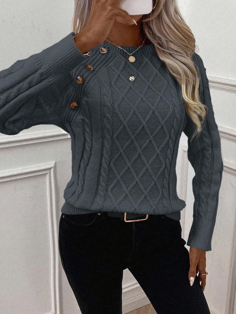 Poppy - Button Knit Sweater