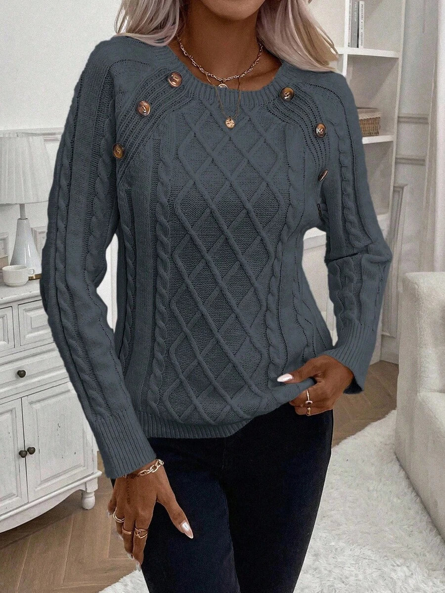 Poppy - Button Knit Sweater