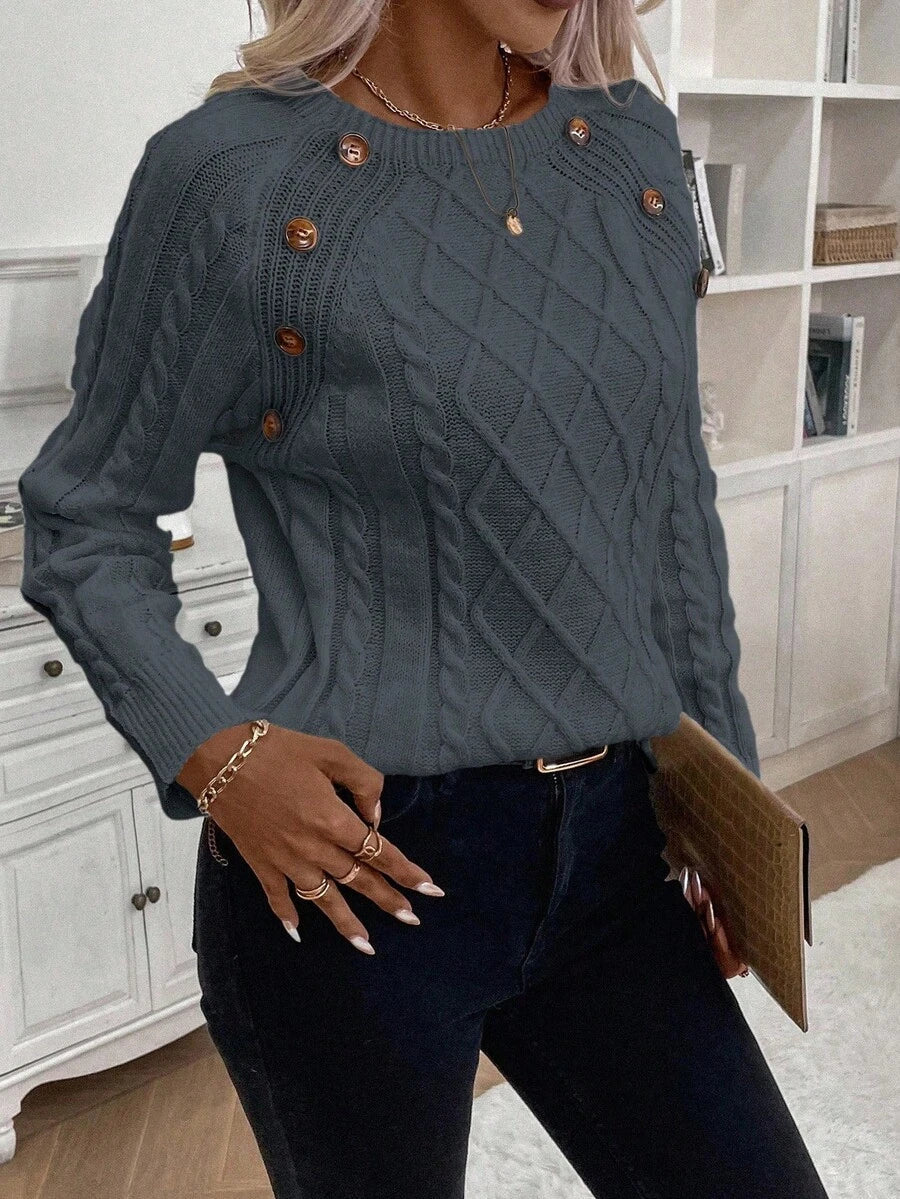 Poppy - Button Knit Sweater