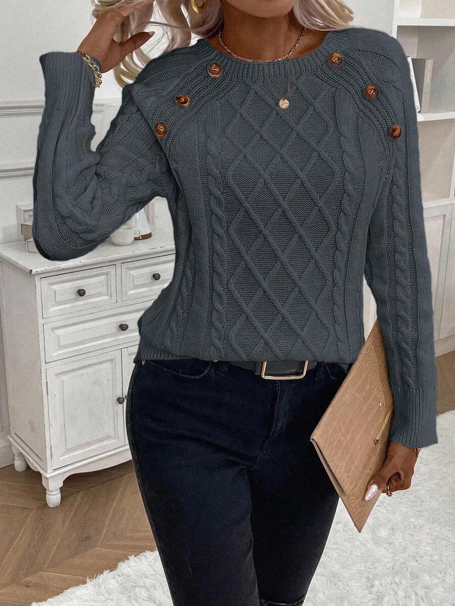 Poppy - Button Knit Sweater