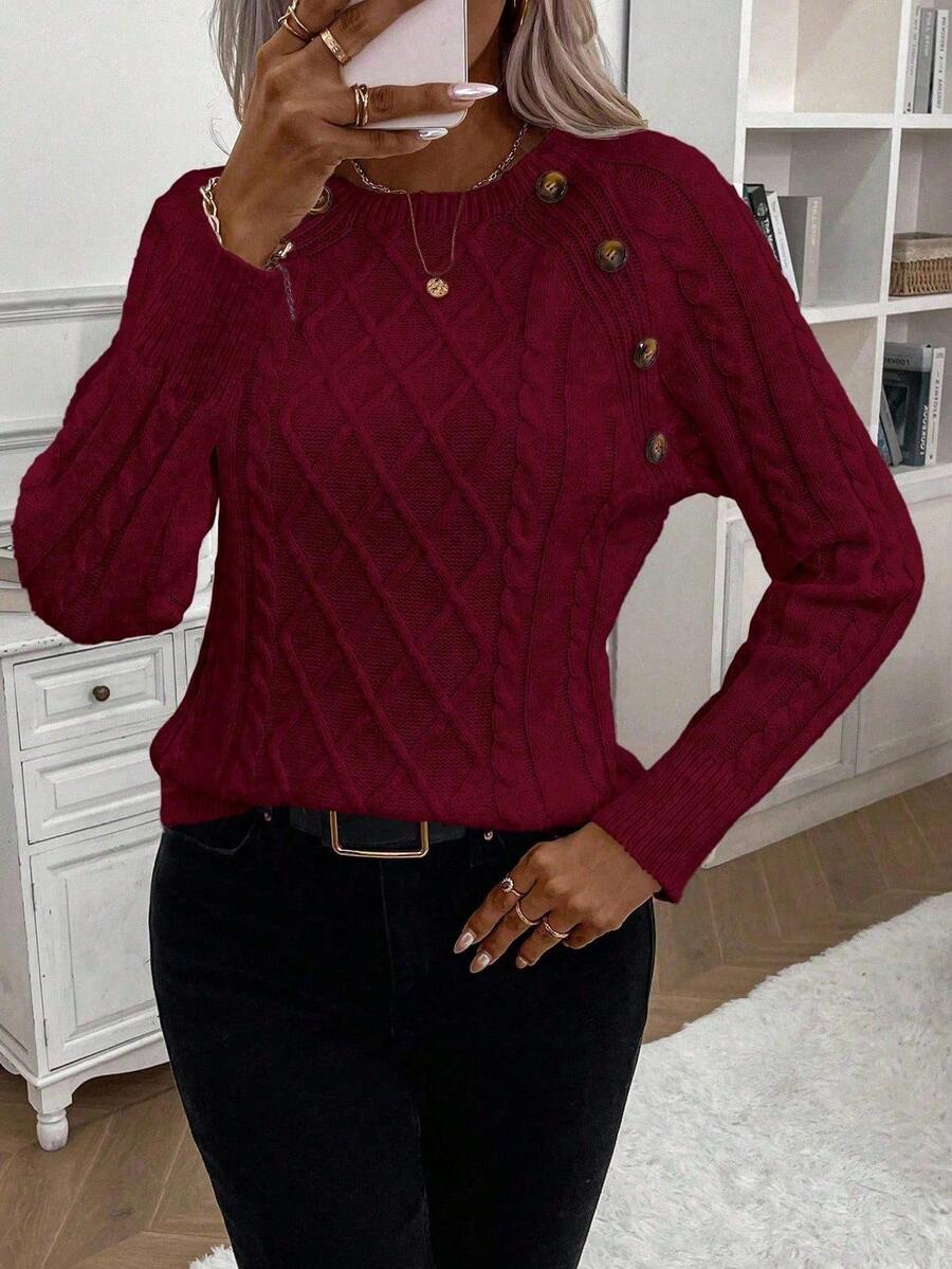 Poppy - Button Knit Sweater