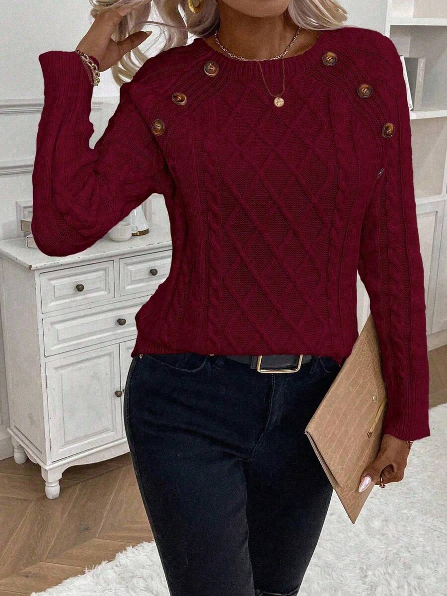 Poppy - Button Knit Sweater