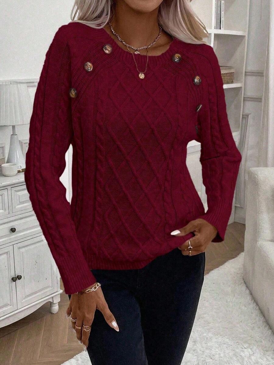 Poppy - Button Knit Sweater