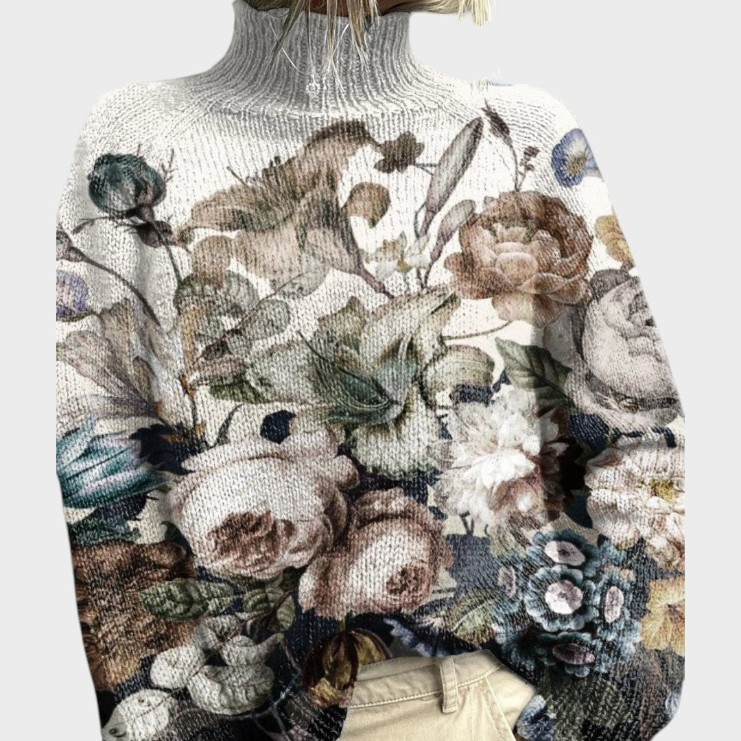 Crystal - Artistic Knit Turtleneck Sweater
