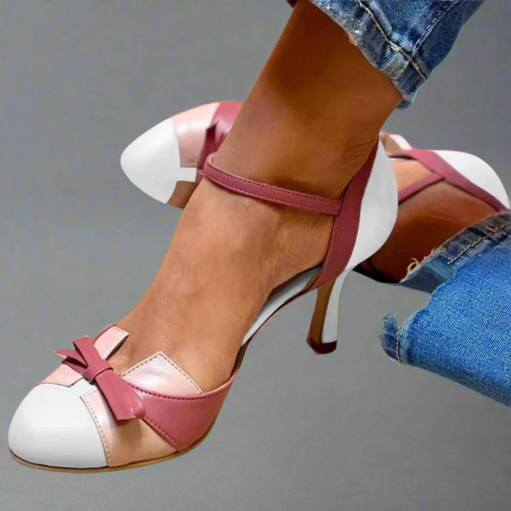 Charlotte - Colourful Knot Strap Sandals with Round Toe
