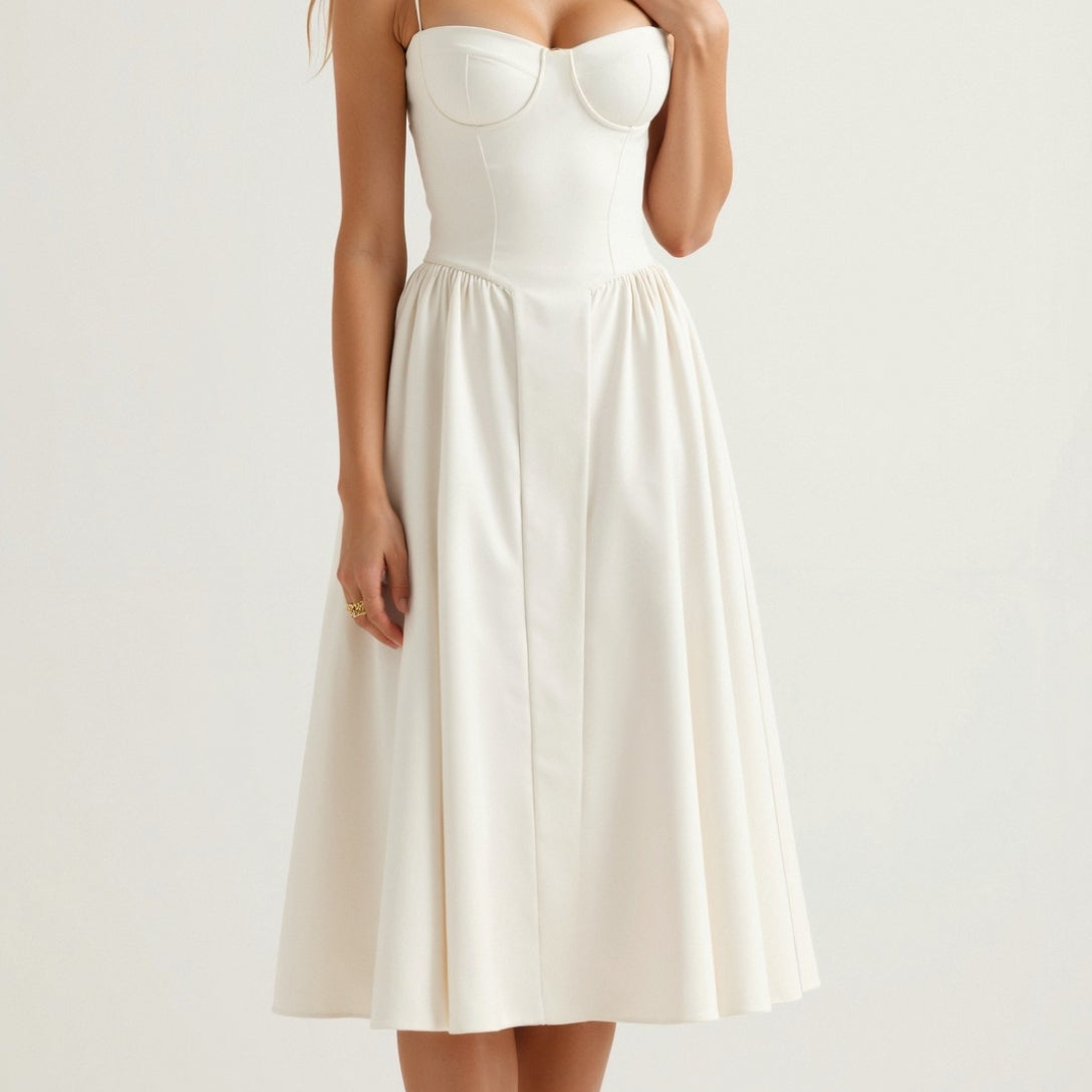 Kelsey - Structured Corset Midi Dress