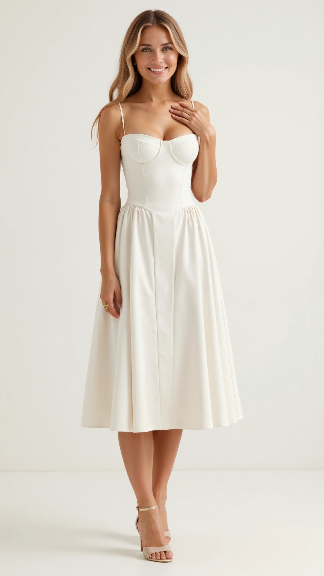 Kelsey - Structured Corset Midi Dress