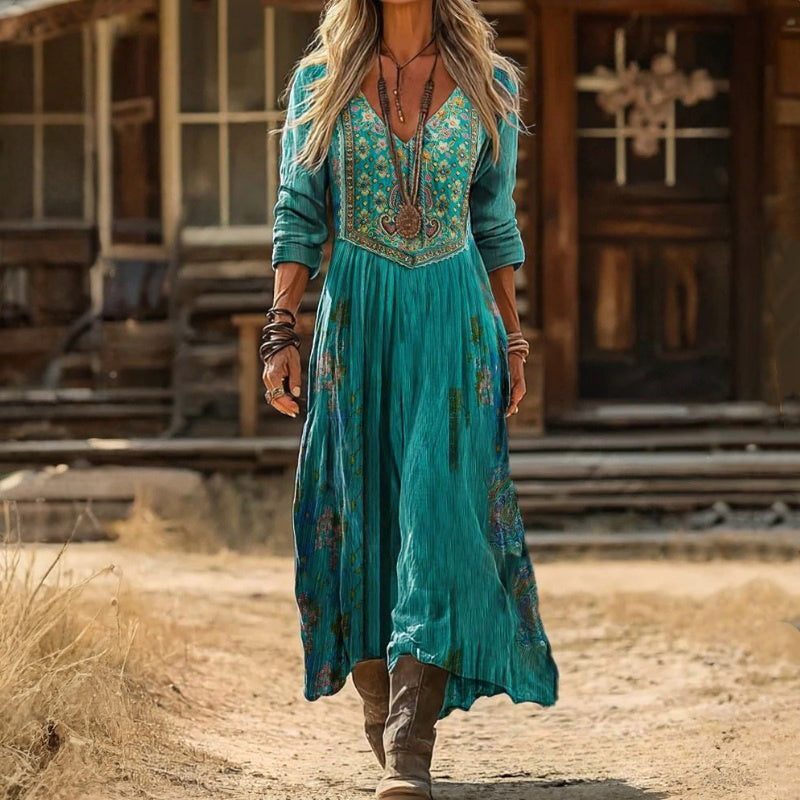 Ava - Vintage-Inspired Long Sleeve Casual Dress