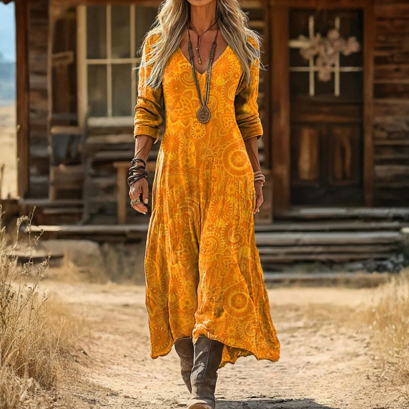 Mackenzie - Vintage-Inspired Long Sleeve Casual Dress