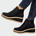 Leah - Orthopaedic Faux Leather Ankle Boots