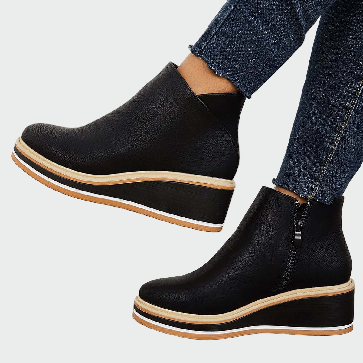 Leah - Orthopaedic Faux Leather Ankle Boots