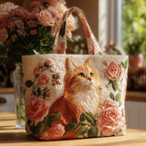Lorraine - Fabric Bag with Bunny and Roses Pattern