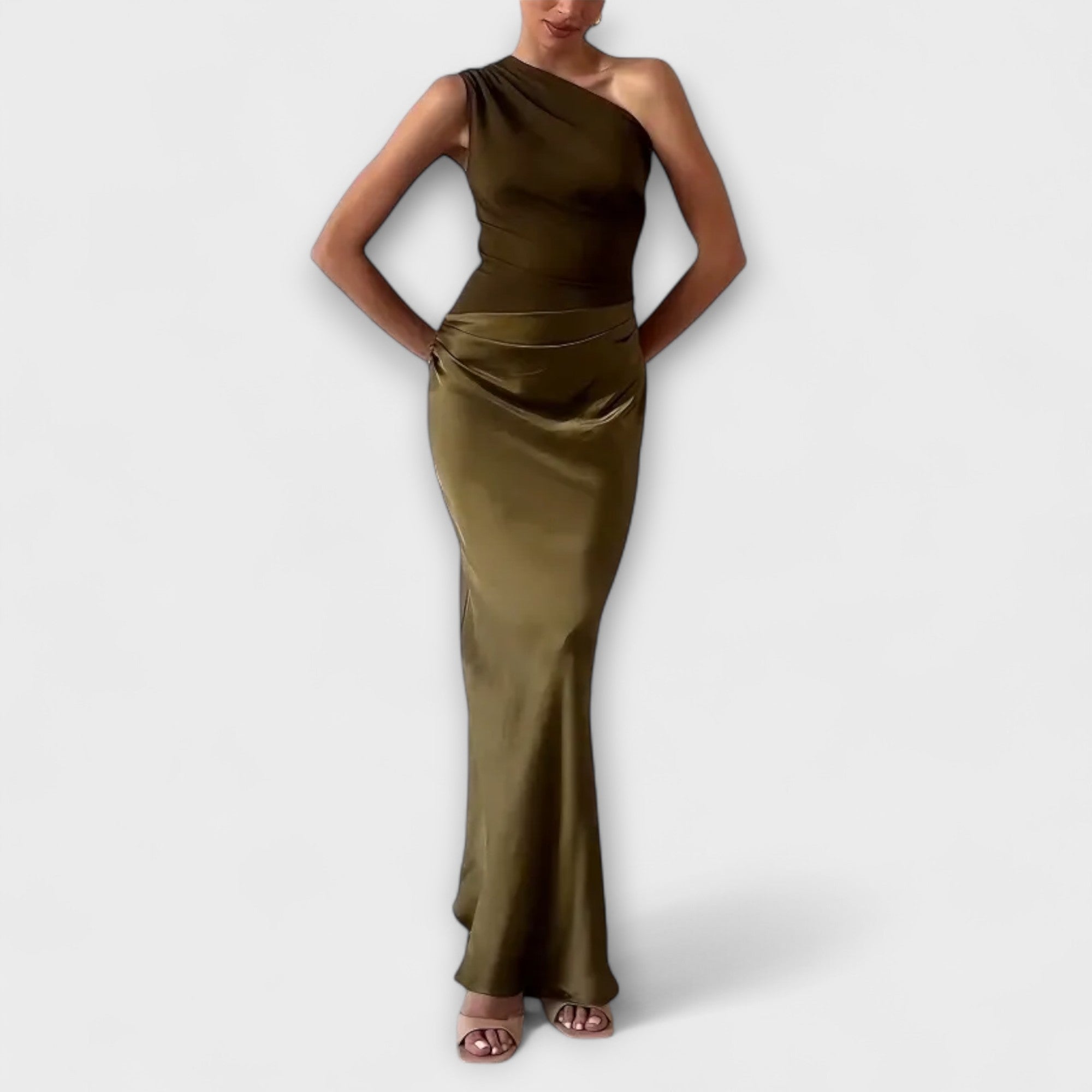 Chelsea - Asymmetric Satin Evening Dress