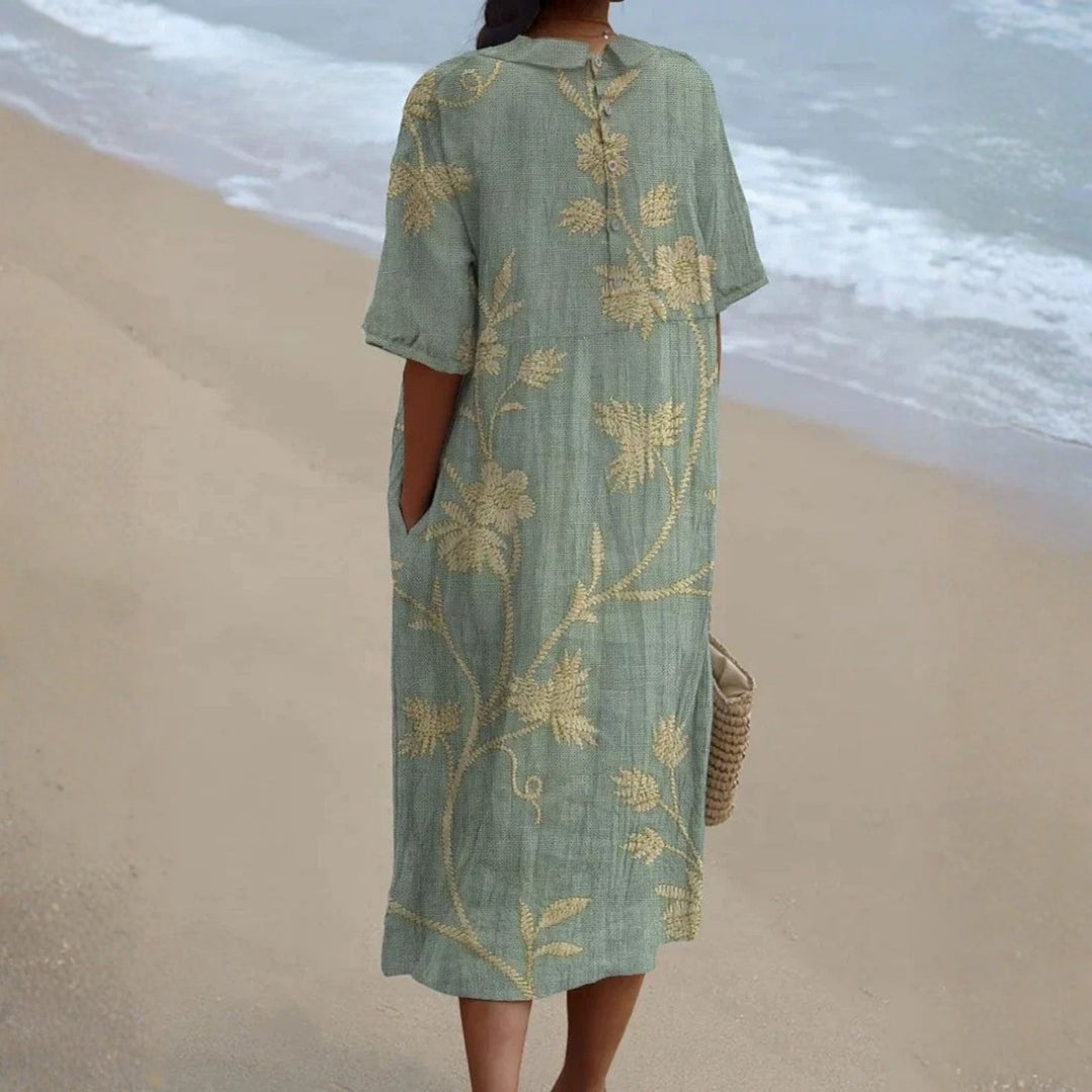 Madison - Floral Dress with Charming Peter Pan Collar