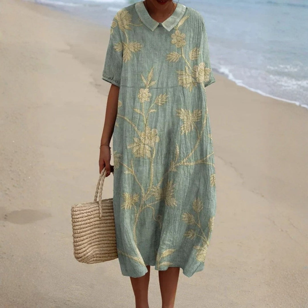 Madison - Floral Dress with Charming Peter Pan Collar