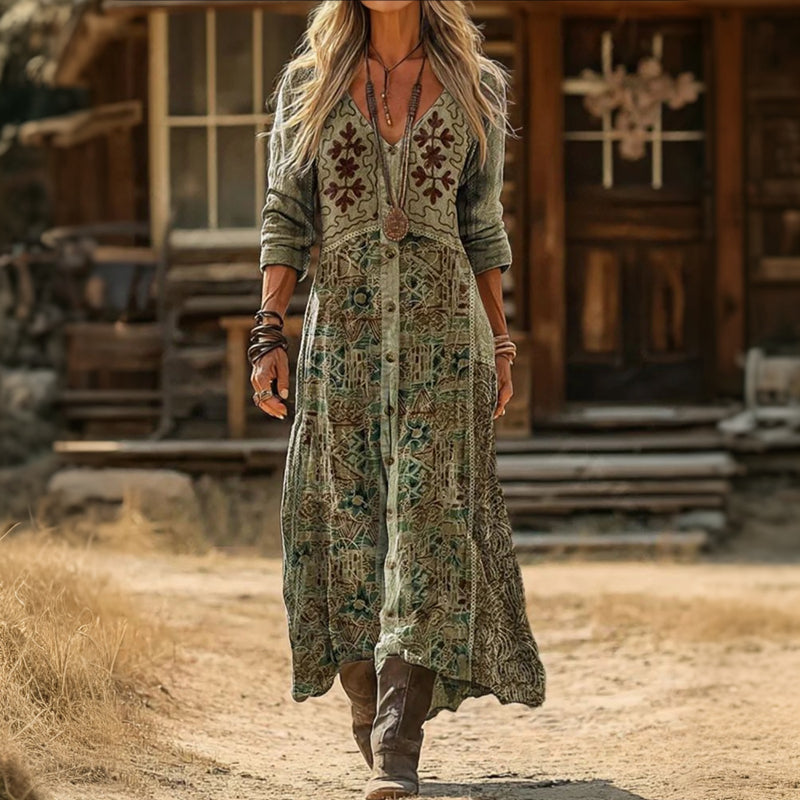 Chloe - Vintage-Inspired Long Sleeve Casual Dress