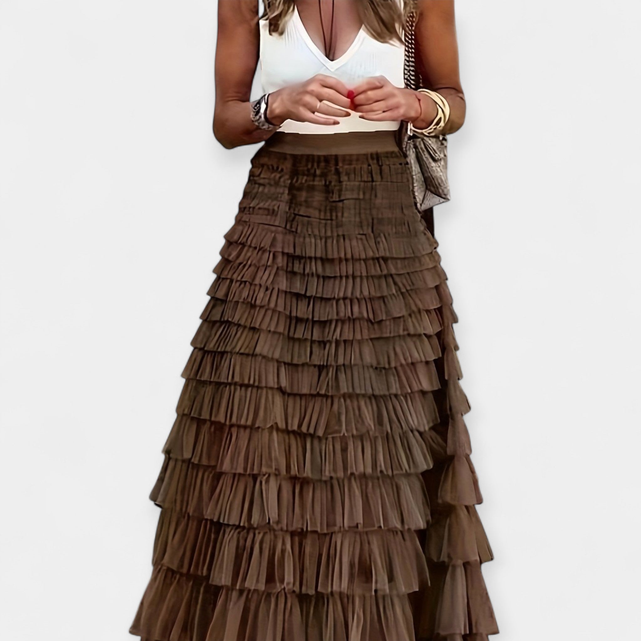 Boho Skirt with Satin Hem