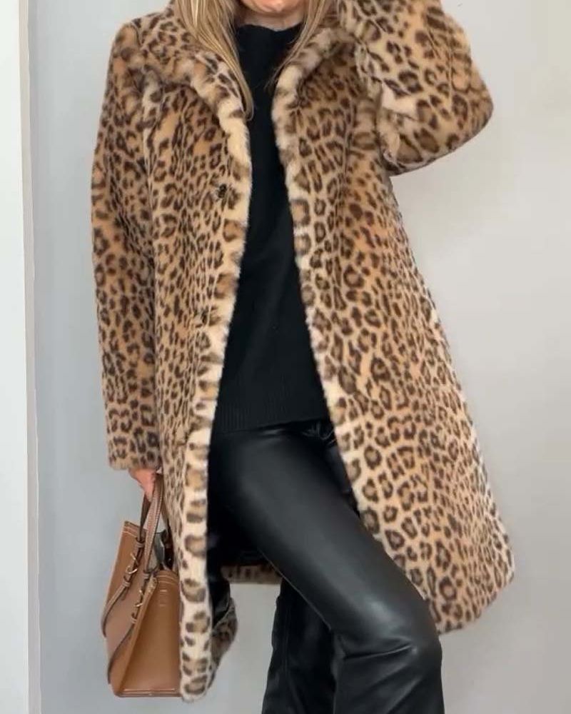 Matilda - Long Leopard Print Coat